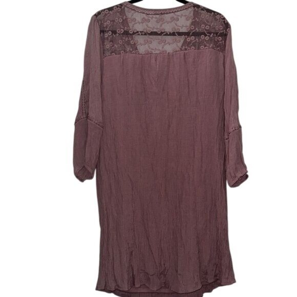Indigo Rose Womens Lace Detail Tunic Dress 2X Mauve Polyester/Rayon Blend Machin - Picture 8 of 10